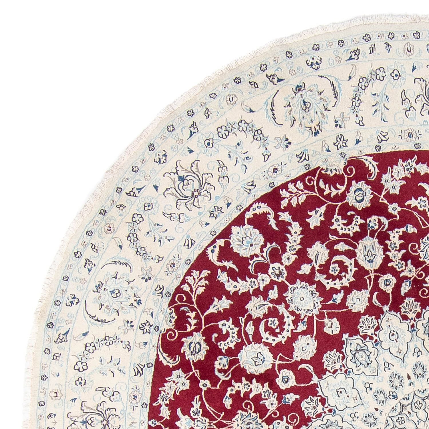 Tapis persan - Nain ronde  - 295 x 295 cm - rouge foncé