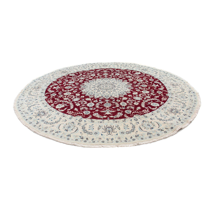Tapis persan - Nain ronde  - 295 x 295 cm - rouge foncé