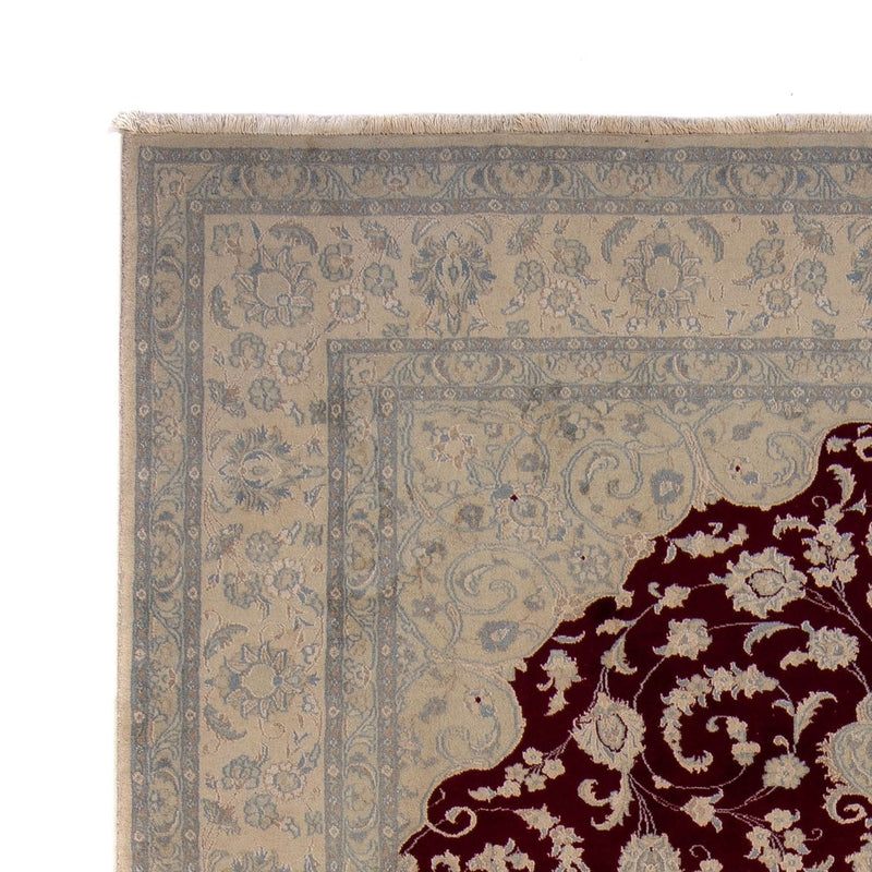 Tapis persan - Nain - 341 x 248 cm - rouge foncé