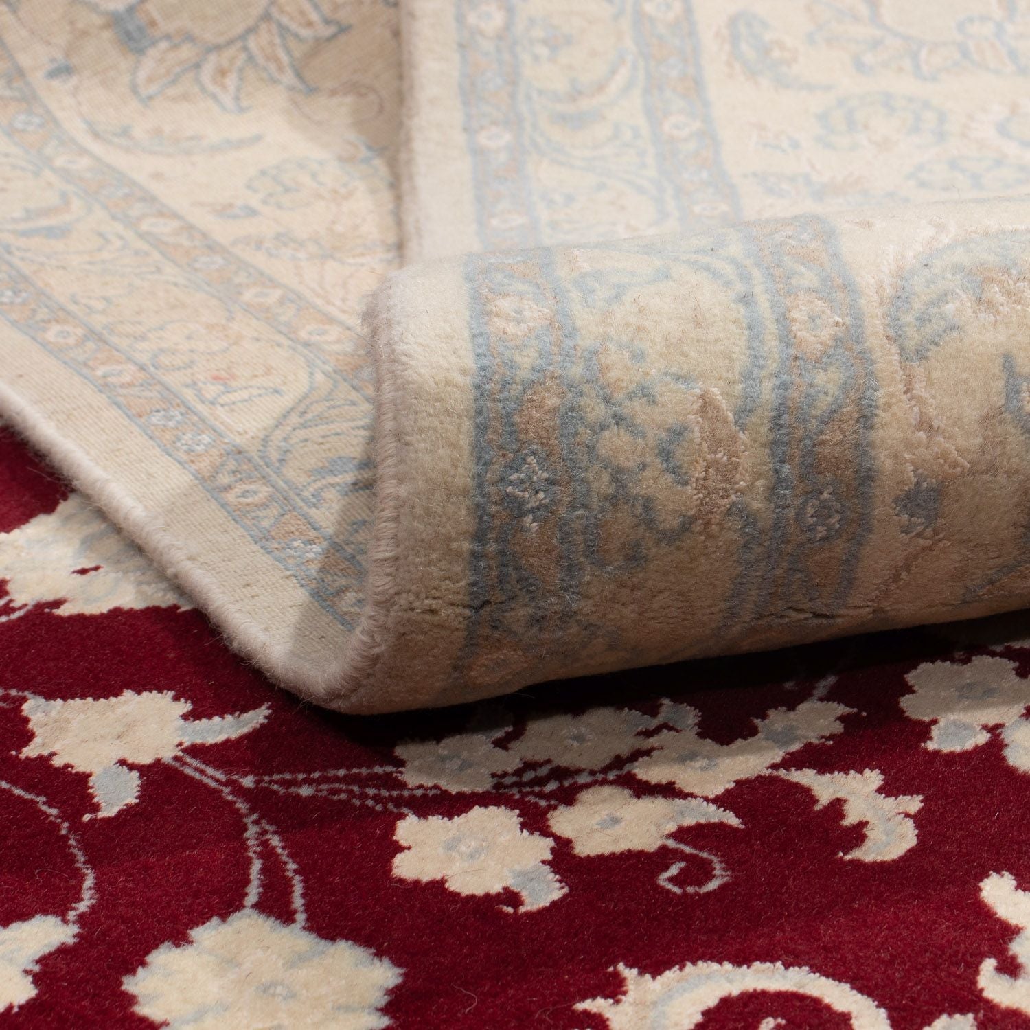 Tapis persan - Nain - 341 x 248 cm - rouge foncé