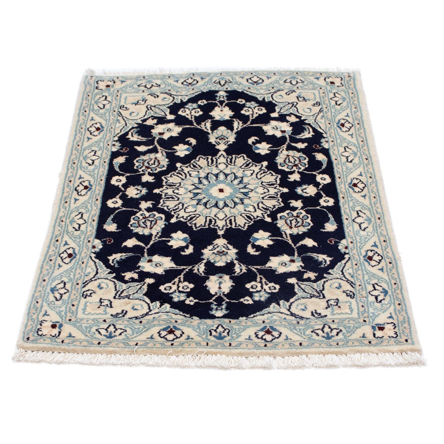 Tapis persan - Nain - Royal - 87 x 60 cm - bleu foncé
