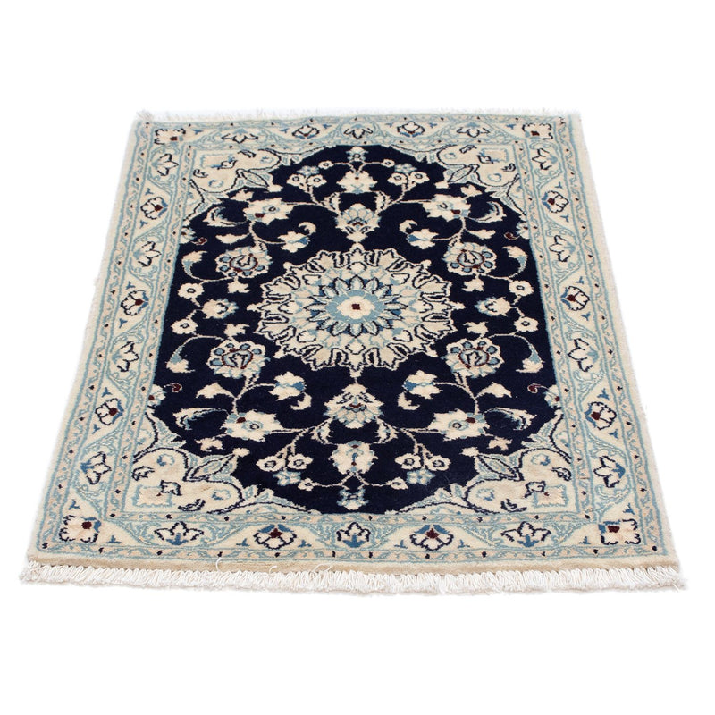 Tapis persan - Nain - Royal - 87 x 60 cm - bleu foncé