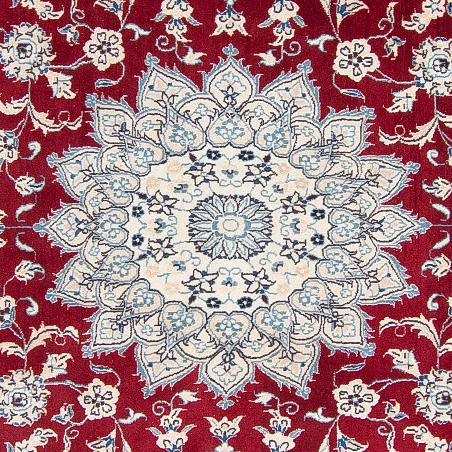 Tapis persan - Nain ronde  - 248 x 248 cm - rouge foncé