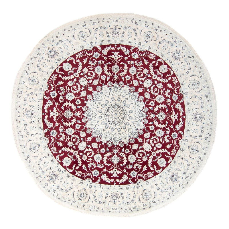 Tapis persan - Nain ronde  - 300 x 300 cm - rouge foncé