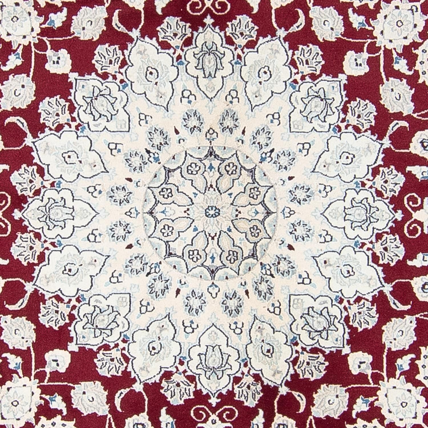 Tapis persan - Nain ronde  - 300 x 300 cm - rouge foncé