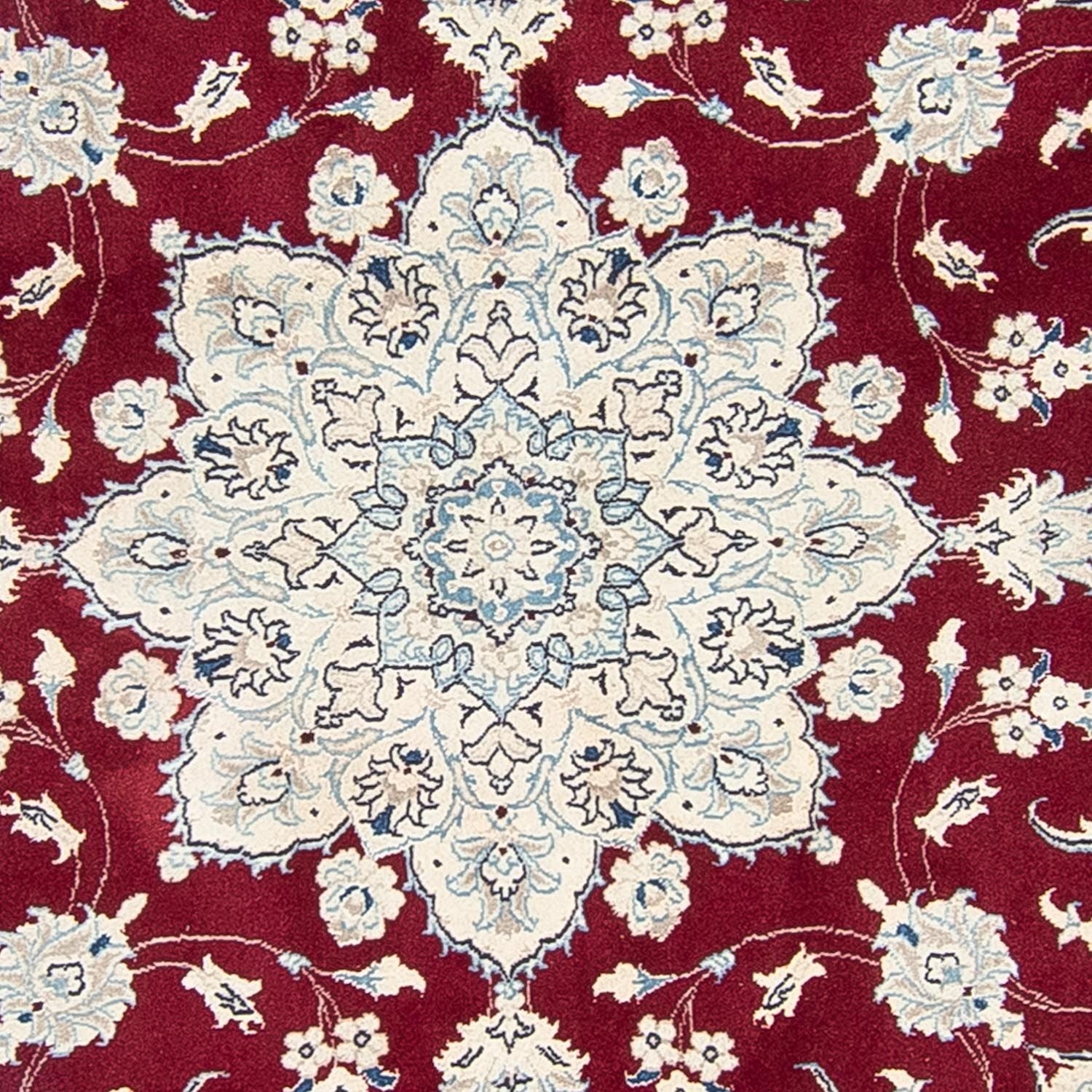 Tapis persan - Nain ronde  - 250 x 250 cm - rouge foncé