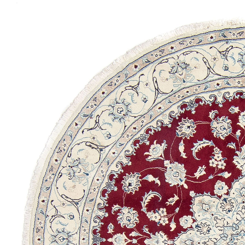 Tapis persan - Nain ronde  - 250 x 250 cm - rouge foncé