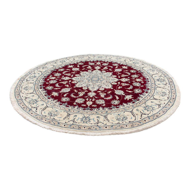 Tapis persan - Nain ronde  - 250 x 250 cm - rouge foncé