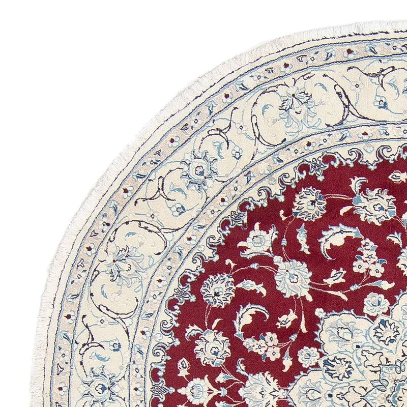 Tapis persan - Nain ronde  - 245 x 245 cm - rouge foncé