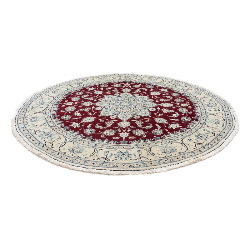 Tapis persan - Nain ronde  - 245 x 245 cm - rouge foncé