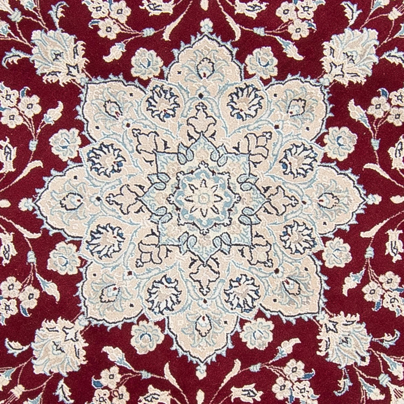 Tapis persan - Nain ronde  - 250 x 250 cm - rouge foncé