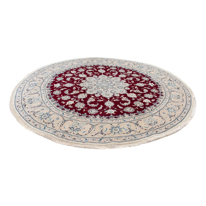 Tapis persan - Nain ronde  - 250 x 250 cm - rouge foncé