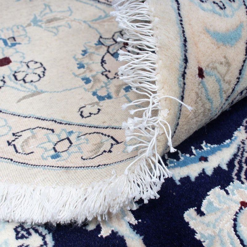 Tapis persan - Nain ronde  - 295 x 295 cm - bleu foncé