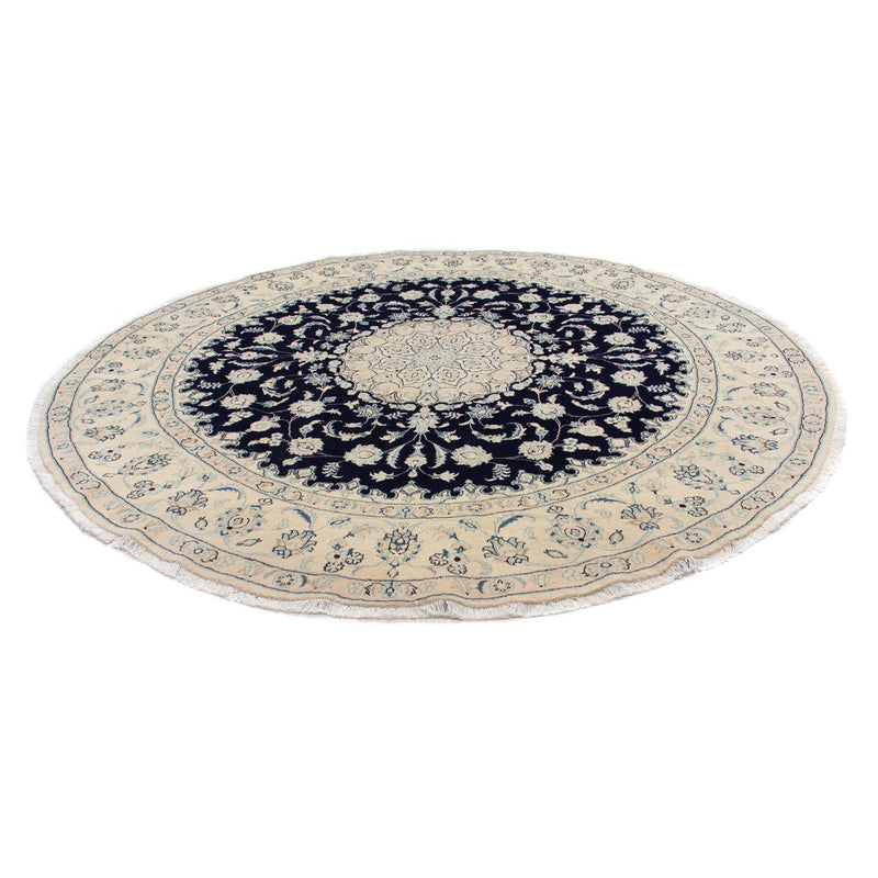 Tapis persan - Nain ronde  - 295 x 295 cm - bleu foncé