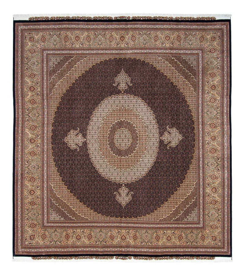 Tapis persan - Tabriz carré  - 310 x 302 cm - marron foncé