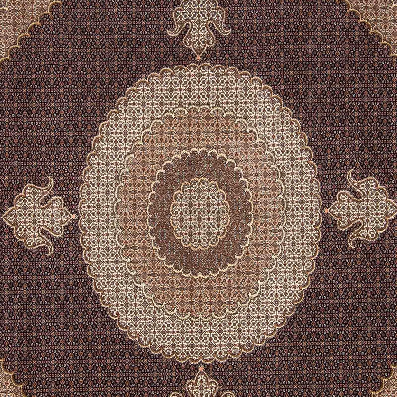 Tapis persan - Tabriz carré  - 310 x 302 cm - marron foncé