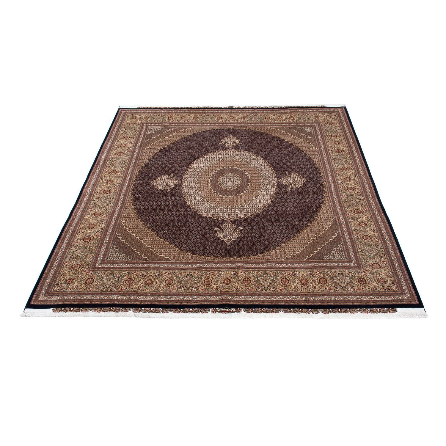Tapis persan - Tabriz carré  - 310 x 302 cm - marron foncé