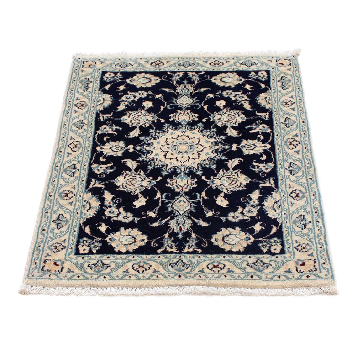 Tapis persan - Nain - Royal - 85 x 58 cm - bleu foncé
