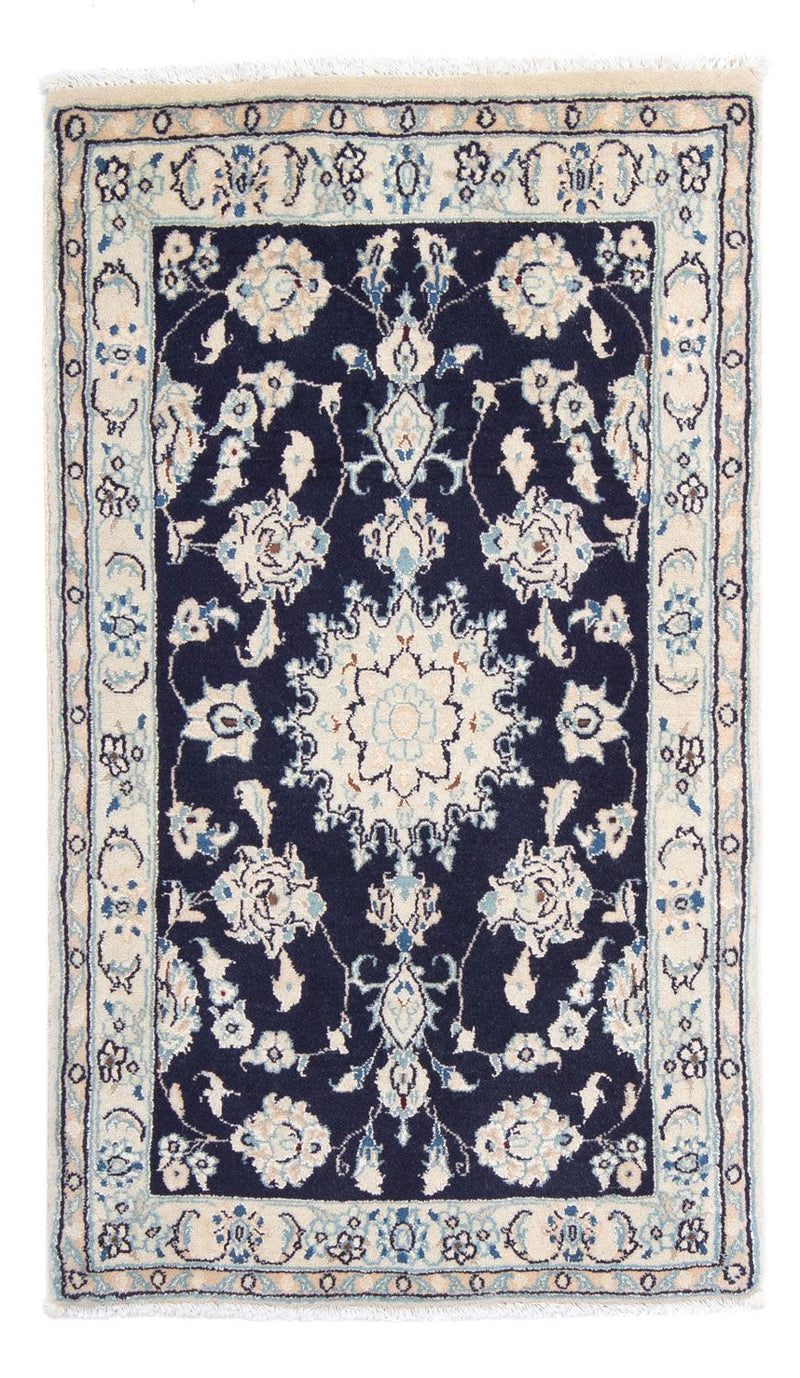 Tapis persan - Nain - Royal - 94 x 54 cm - bleu foncé