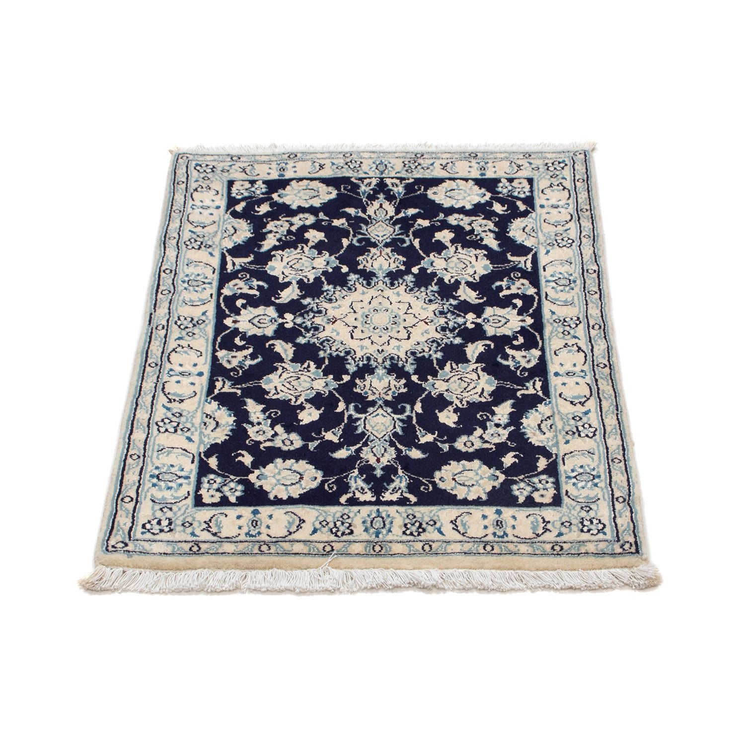 Tapis persan - Nain - Royal - 84 x 57 cm - bleu foncé