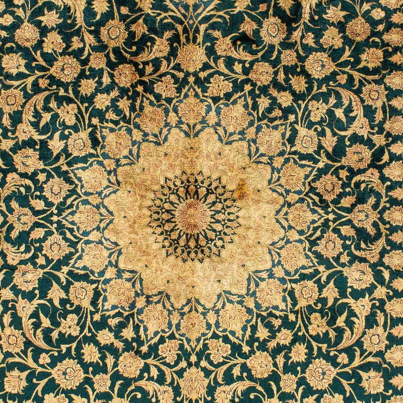 Tapis en soie - Ghom soie - Premium - 216 x 132 cm - bleu foncé