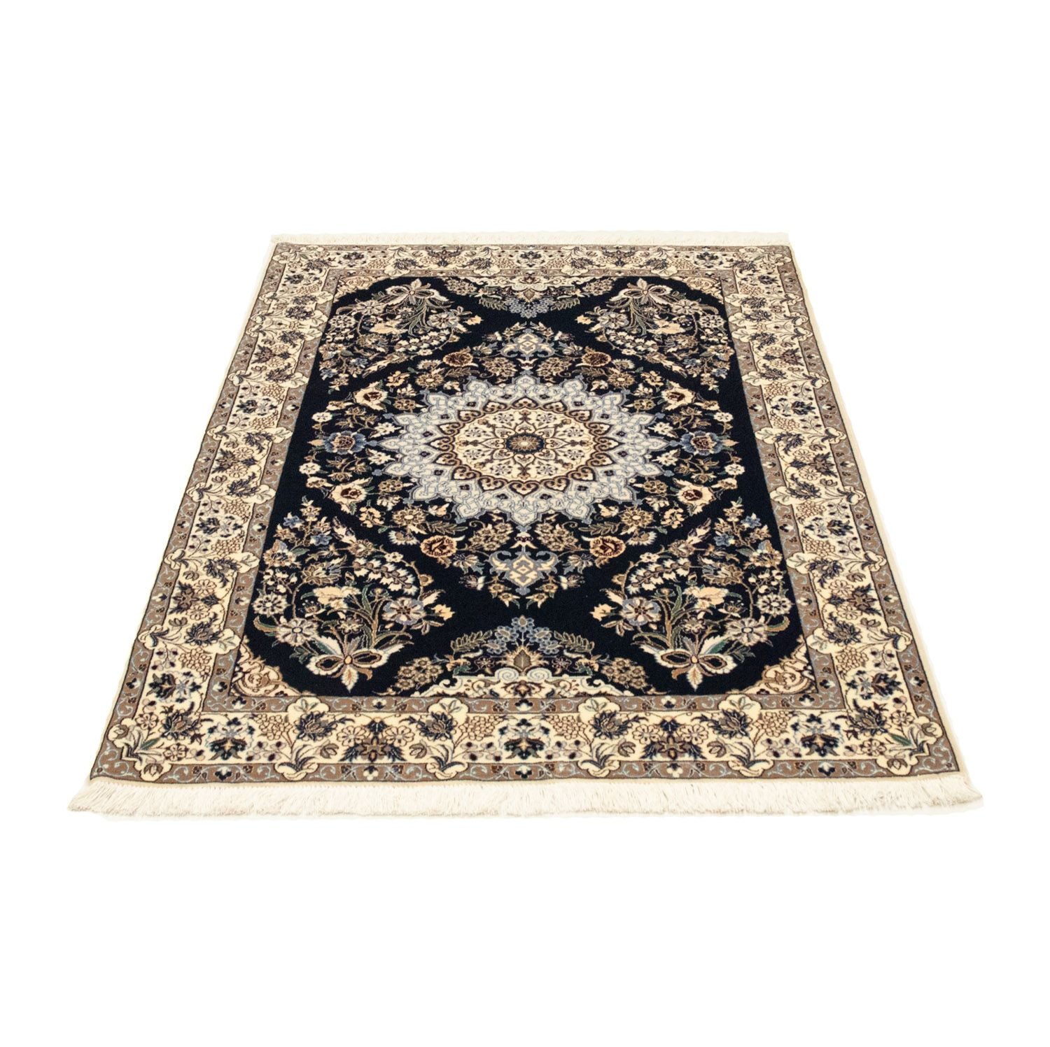 Tapis persan - Nain - Premium - 151 x 100 cm - bleu foncé