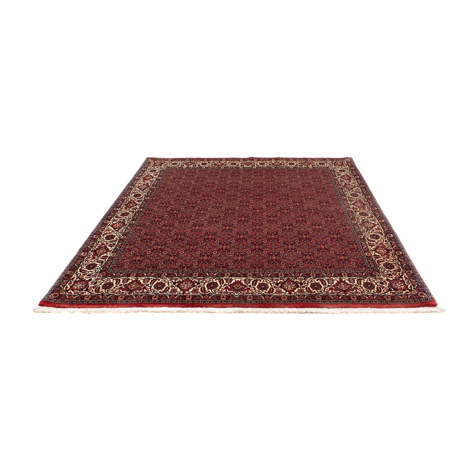 Tapis persan - Bidjar carré  - 212 x 205 cm - rouge foncé