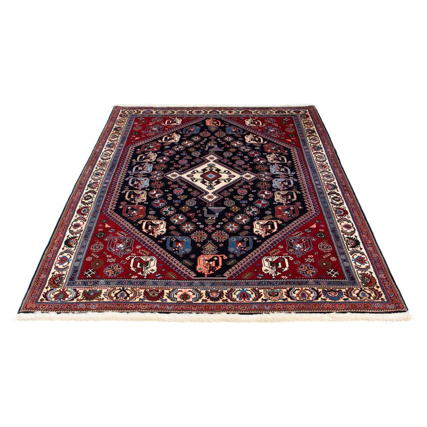 Tapis Gabbeh - Persan Kashkuli - 212 x 143 cm - bleu foncé