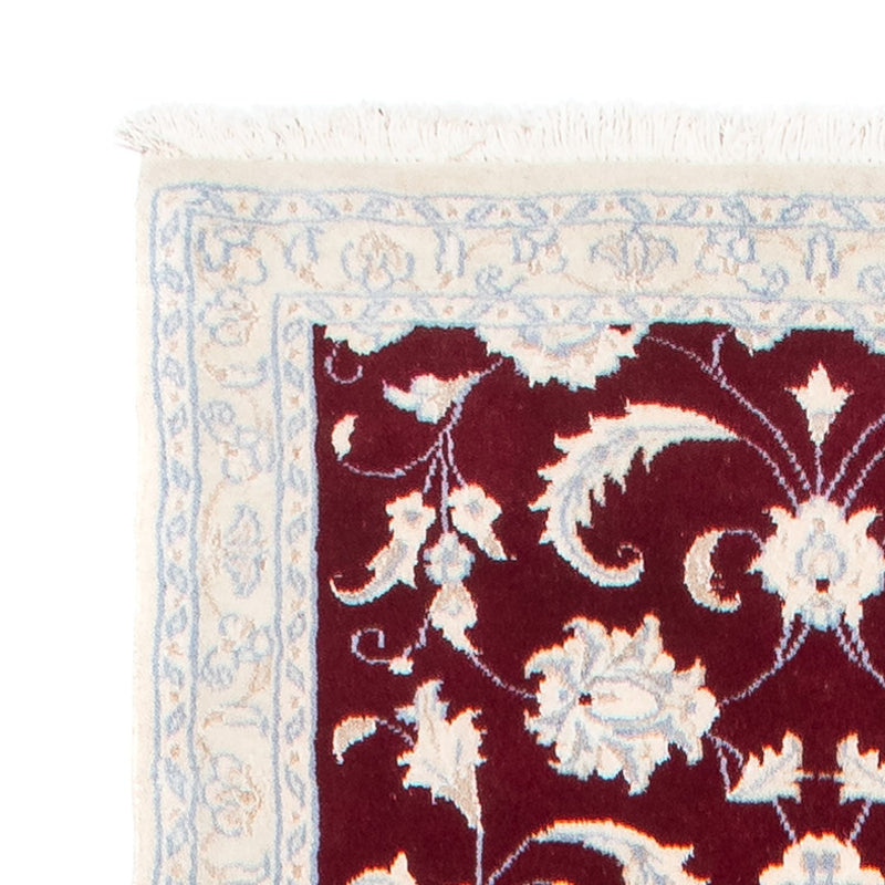 Tapis de couloir Tapis persan - Nain - 398 x 84 cm - rouge foncé
