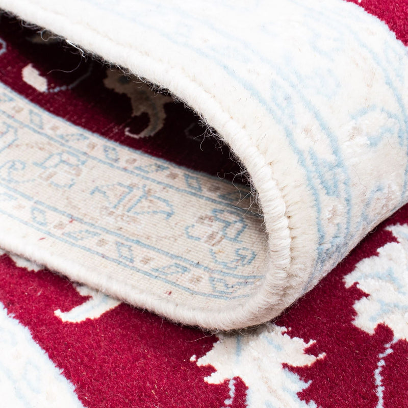 Tapis de couloir Tapis persan - Nain - 398 x 84 cm - rouge foncé