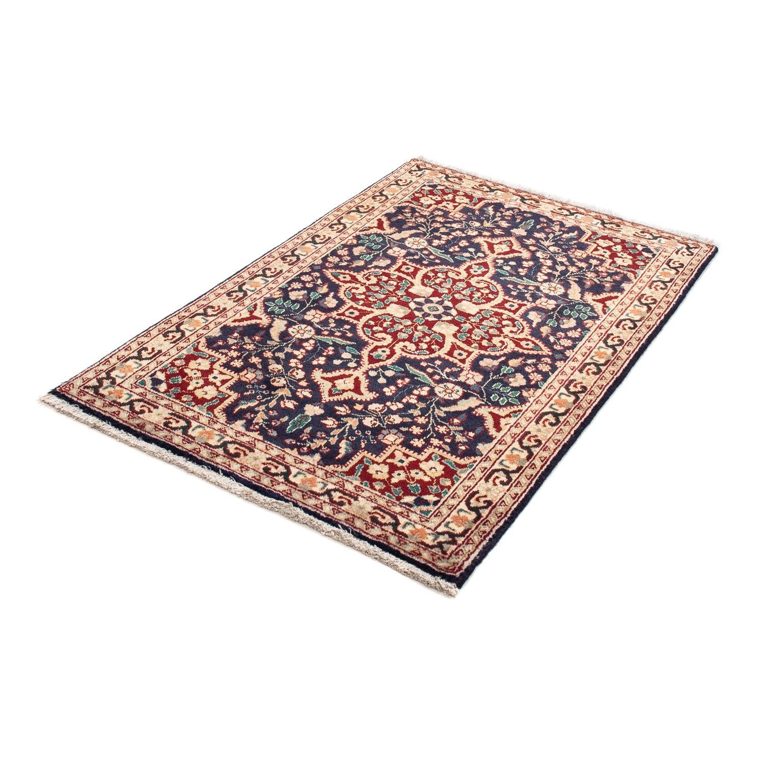 Tapis persan - Tabriz - 134 x 86 cm - bleu foncé