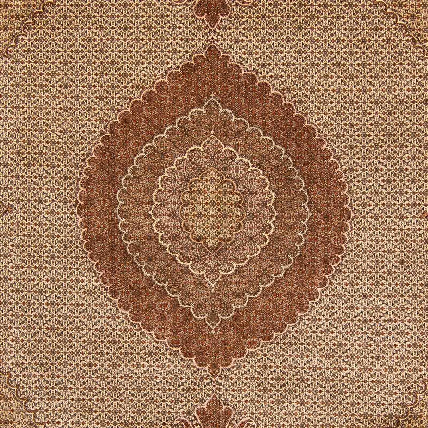 Tapis persan - Tabriz - 387 x 305 cm - marron clair