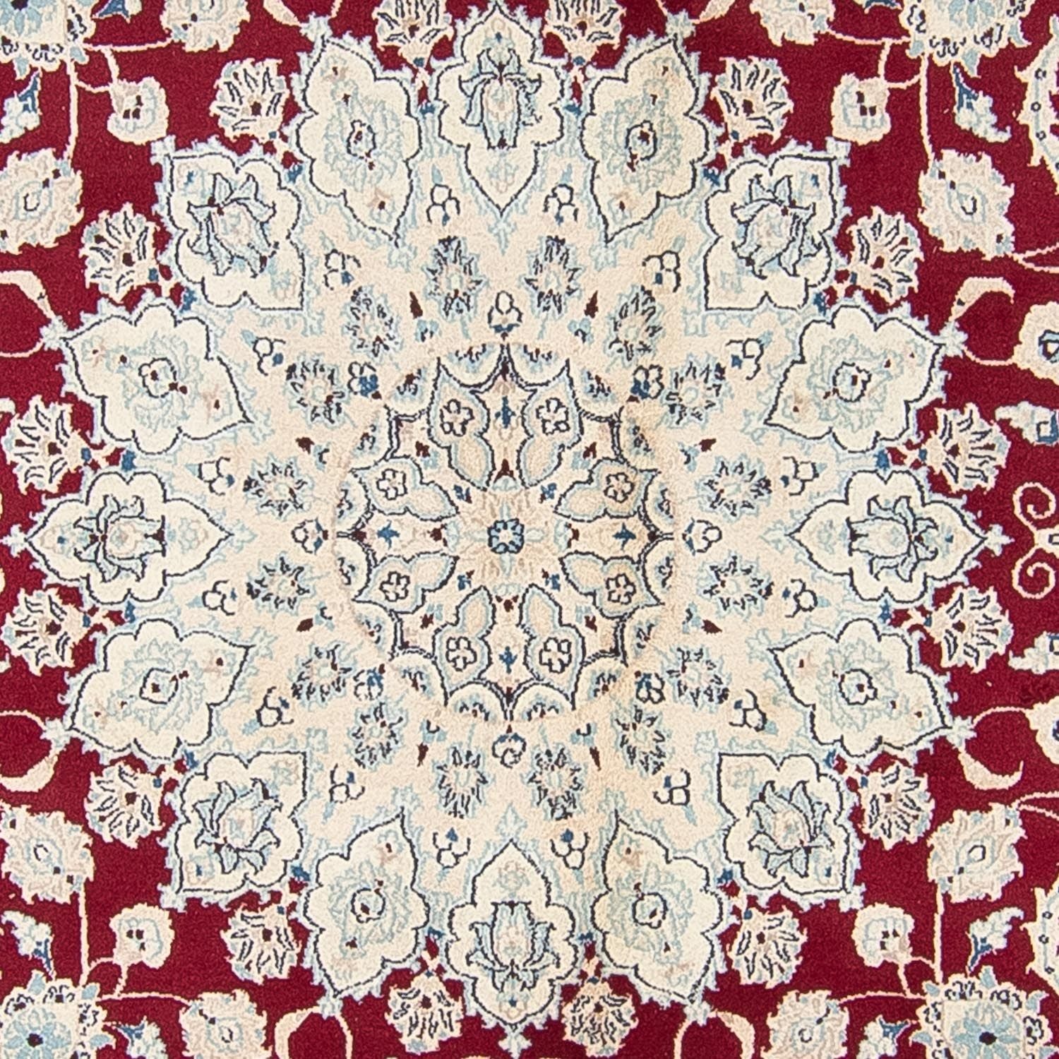 Tapis persan - Nain - Royal ronde  - 292 x 292 cm - rouge foncé