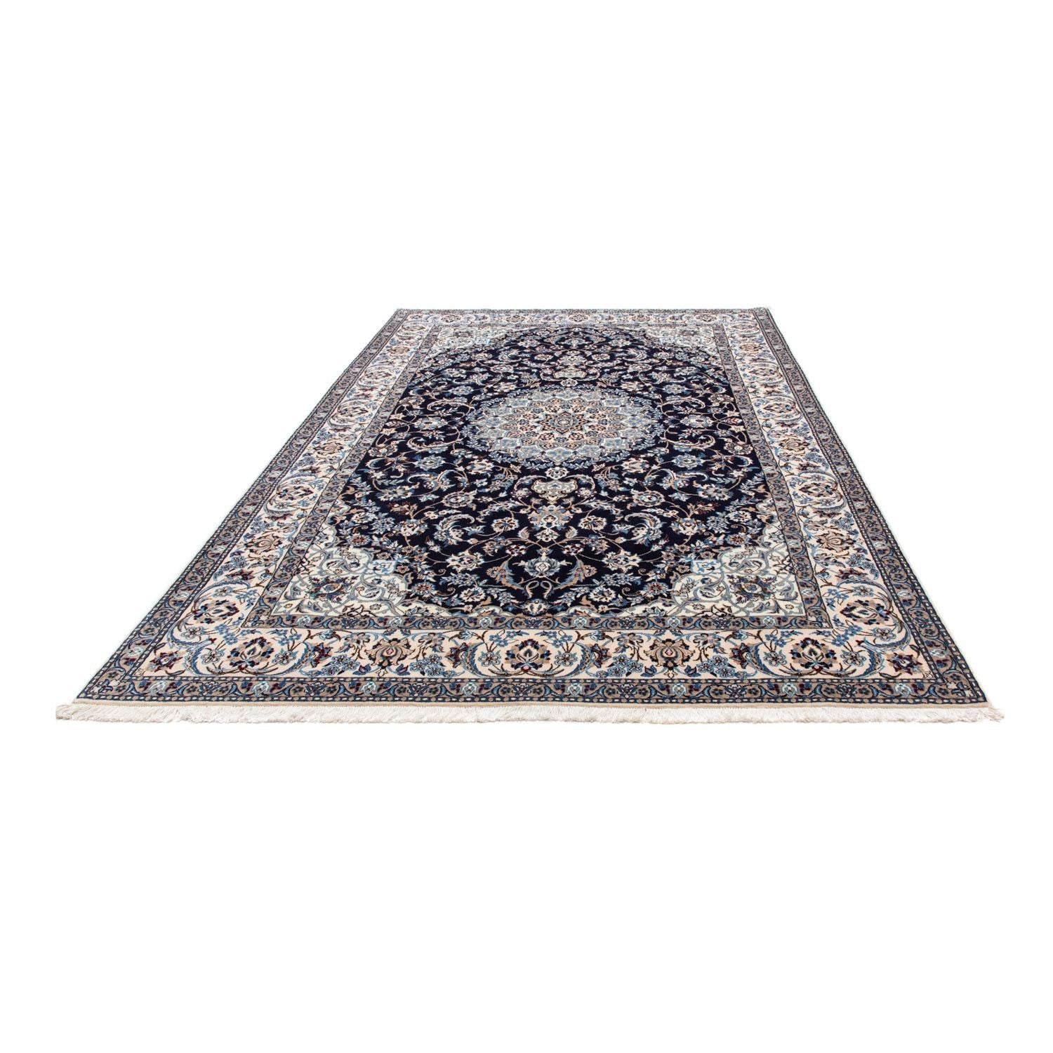 Tapis persan - Nain - Royal - 300 x 202 cm - bleu foncé