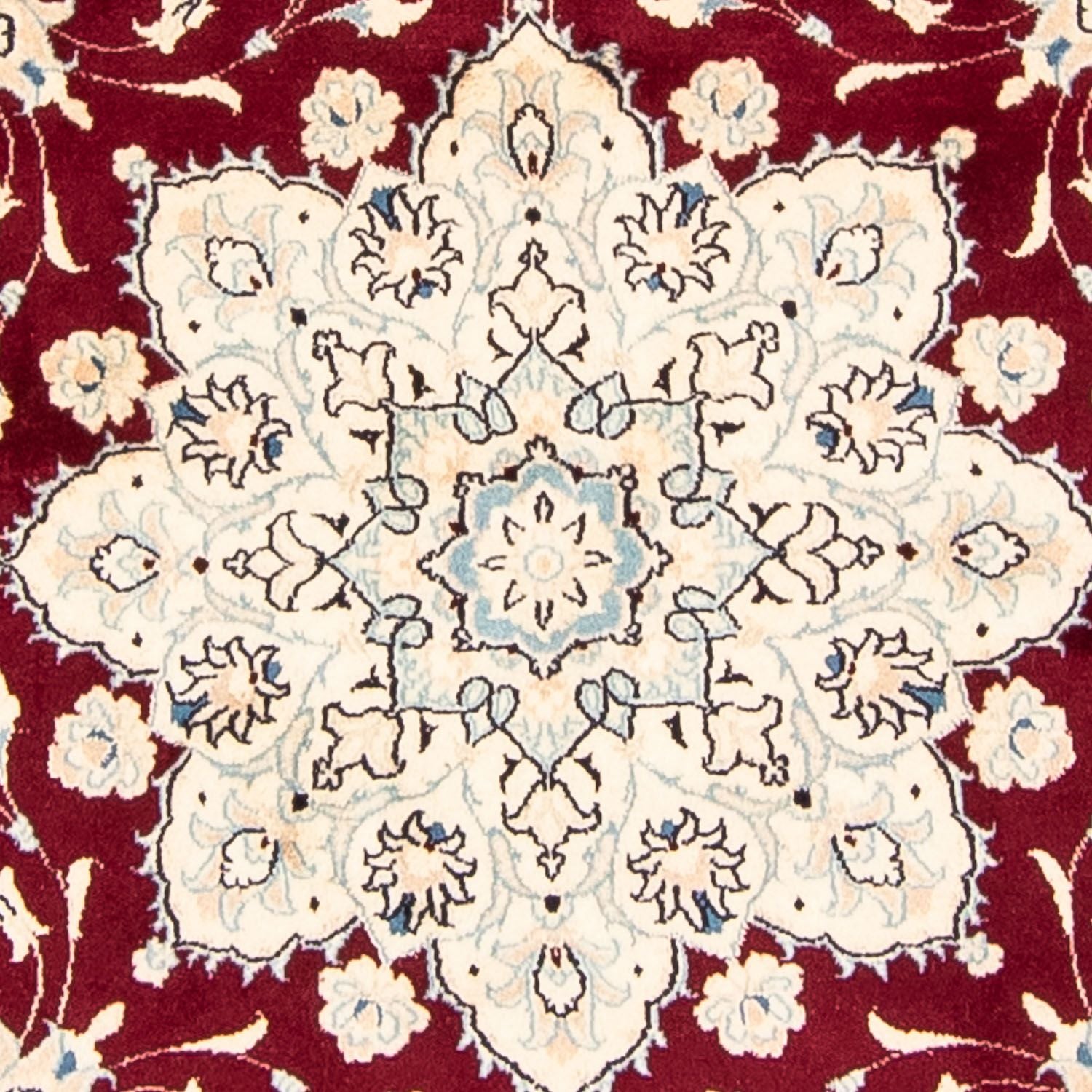 Tapis persan - Nain ronde  - 245 x 245 cm - rouge foncé