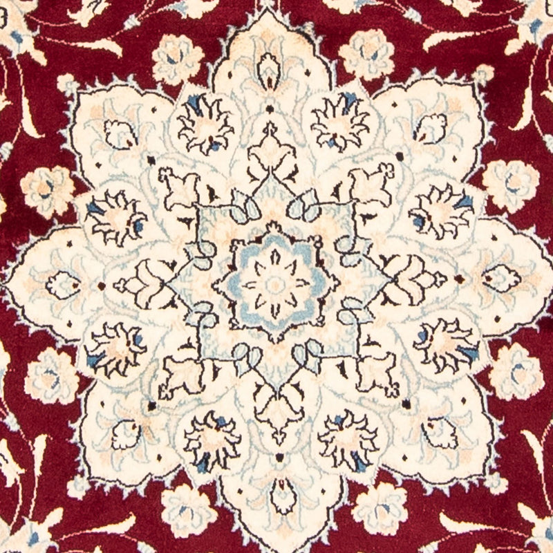 Tapis persan - Nain ronde  - 245 x 245 cm - rouge foncé