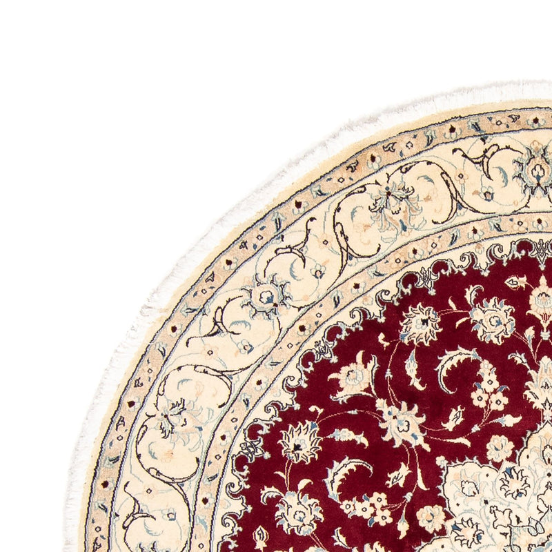 Tapis persan - Nain ronde  - 245 x 245 cm - rouge foncé