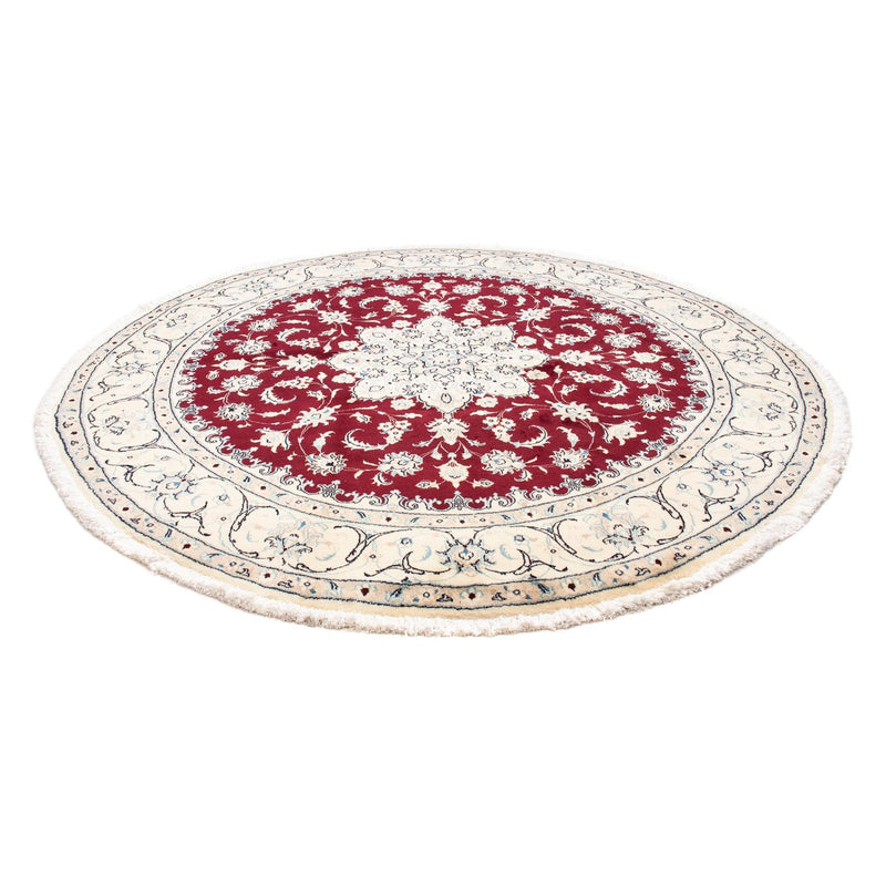 Tapis persan - Nain ronde  - 245 x 245 cm - rouge foncé
