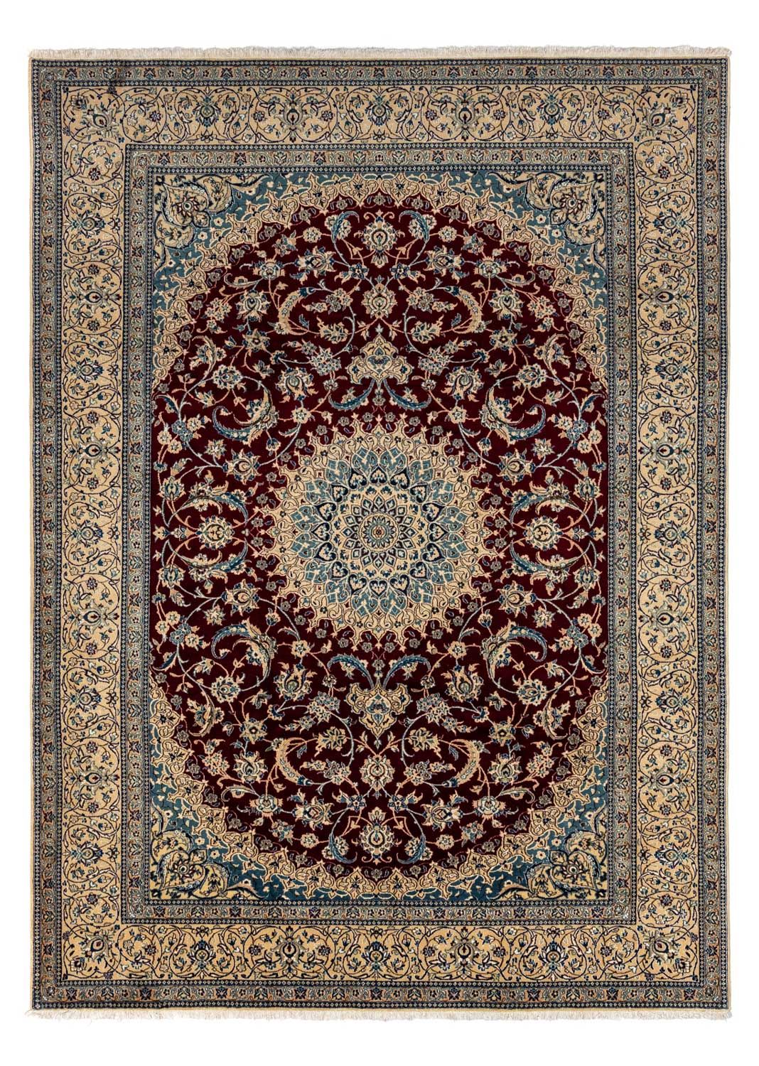 Tapis persan - Nain - Royal - 344 x 245 cm - rouge foncé