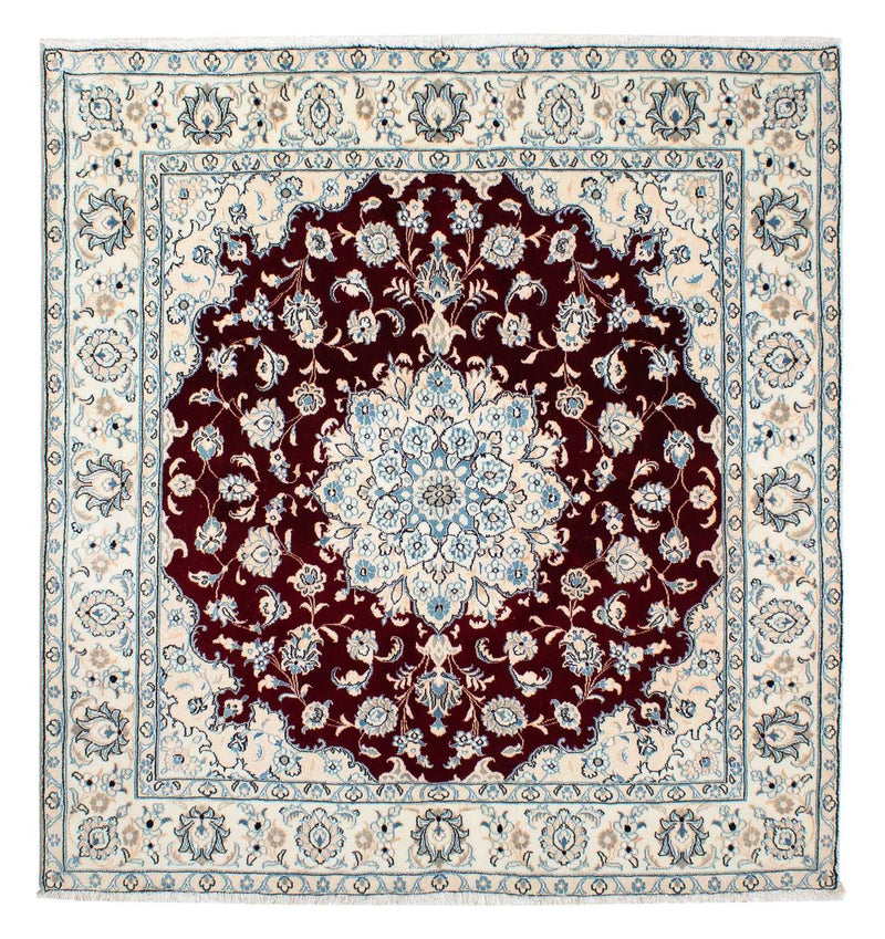 Tapis persan - Nain - Royal carré  - 156 x 145 cm - rouge foncé