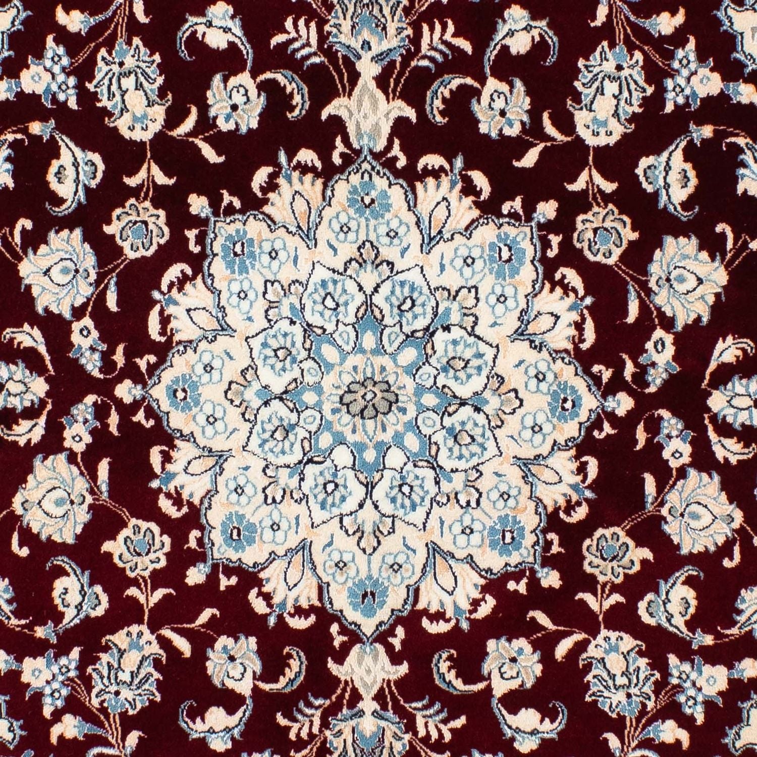 Tapis persan - Nain - Royal carré  - 156 x 145 cm - rouge foncé