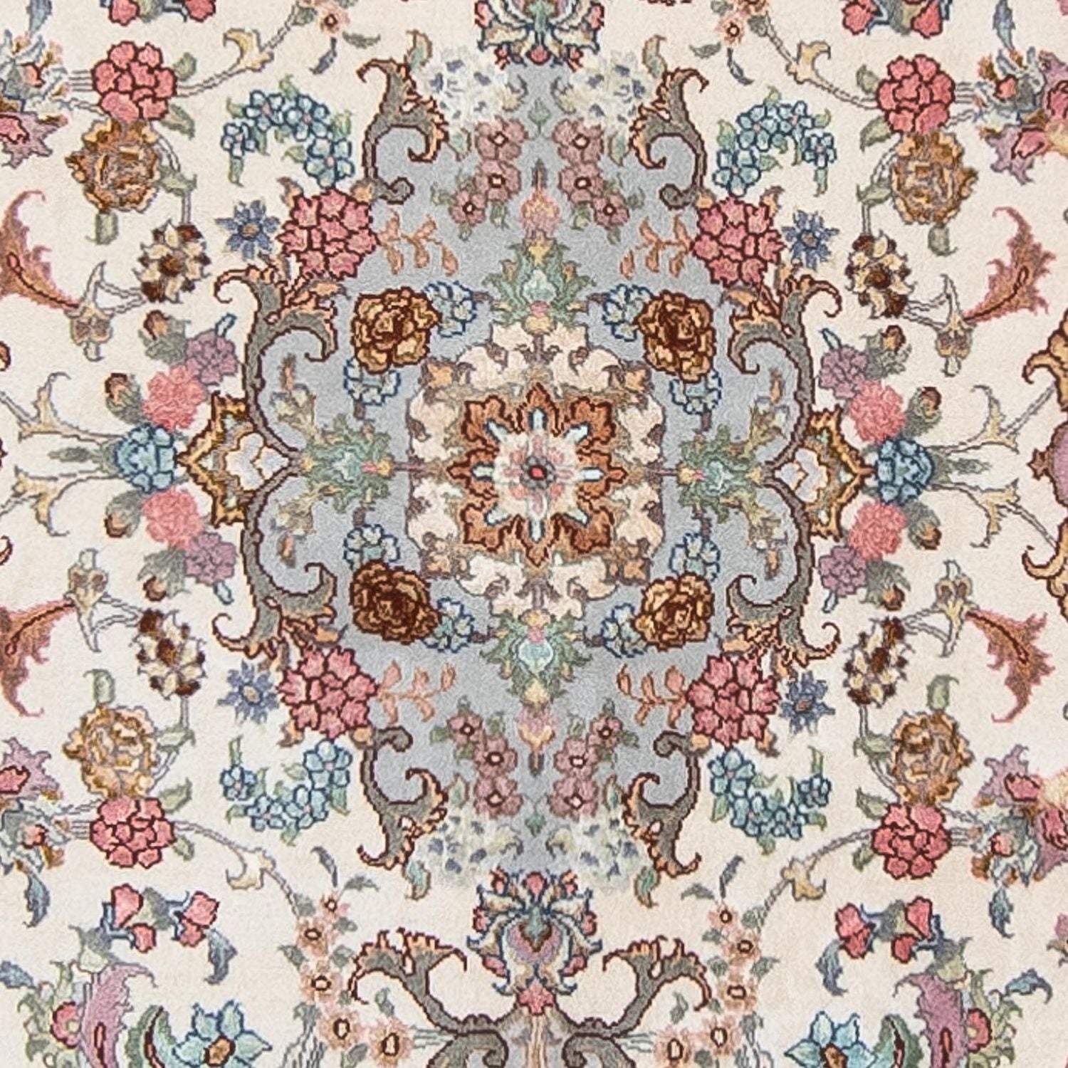 Tapis de couloir Tapis persan - Tabriz - Royal - 356 x 90 cm - beige