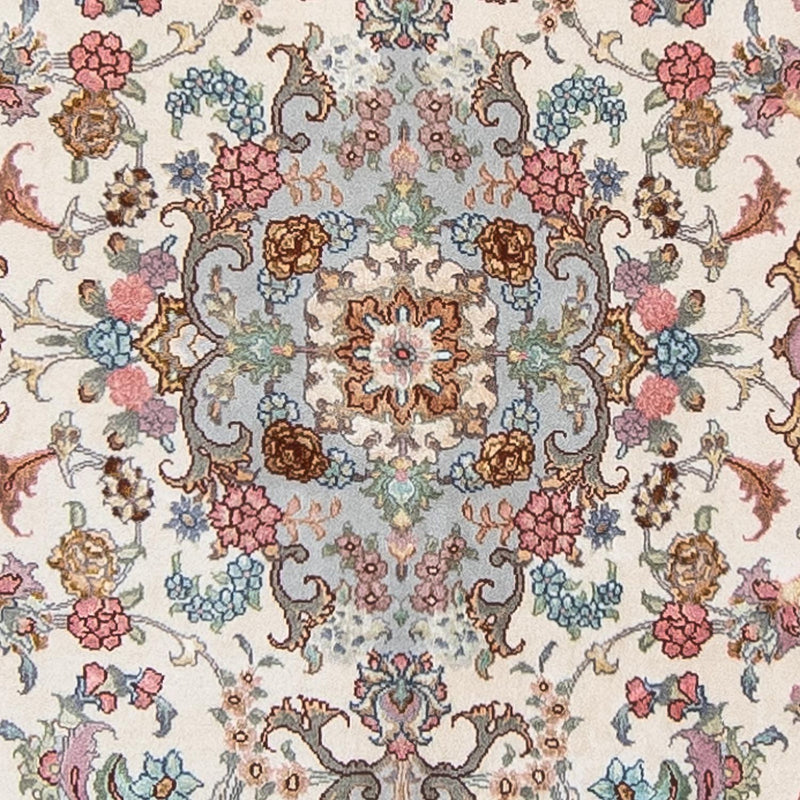 Tapis de couloir Tapis persan - Tabriz - Royal - 356 x 90 cm - beige