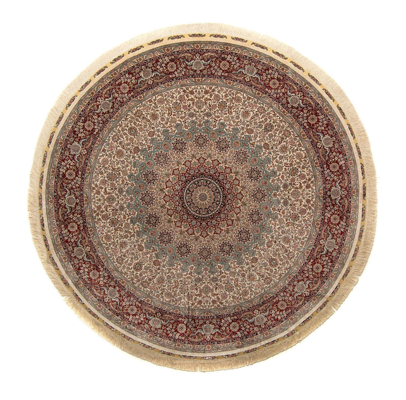 Tapis oriental - Hereke ronde  - 215 x 215 cm - marron clair