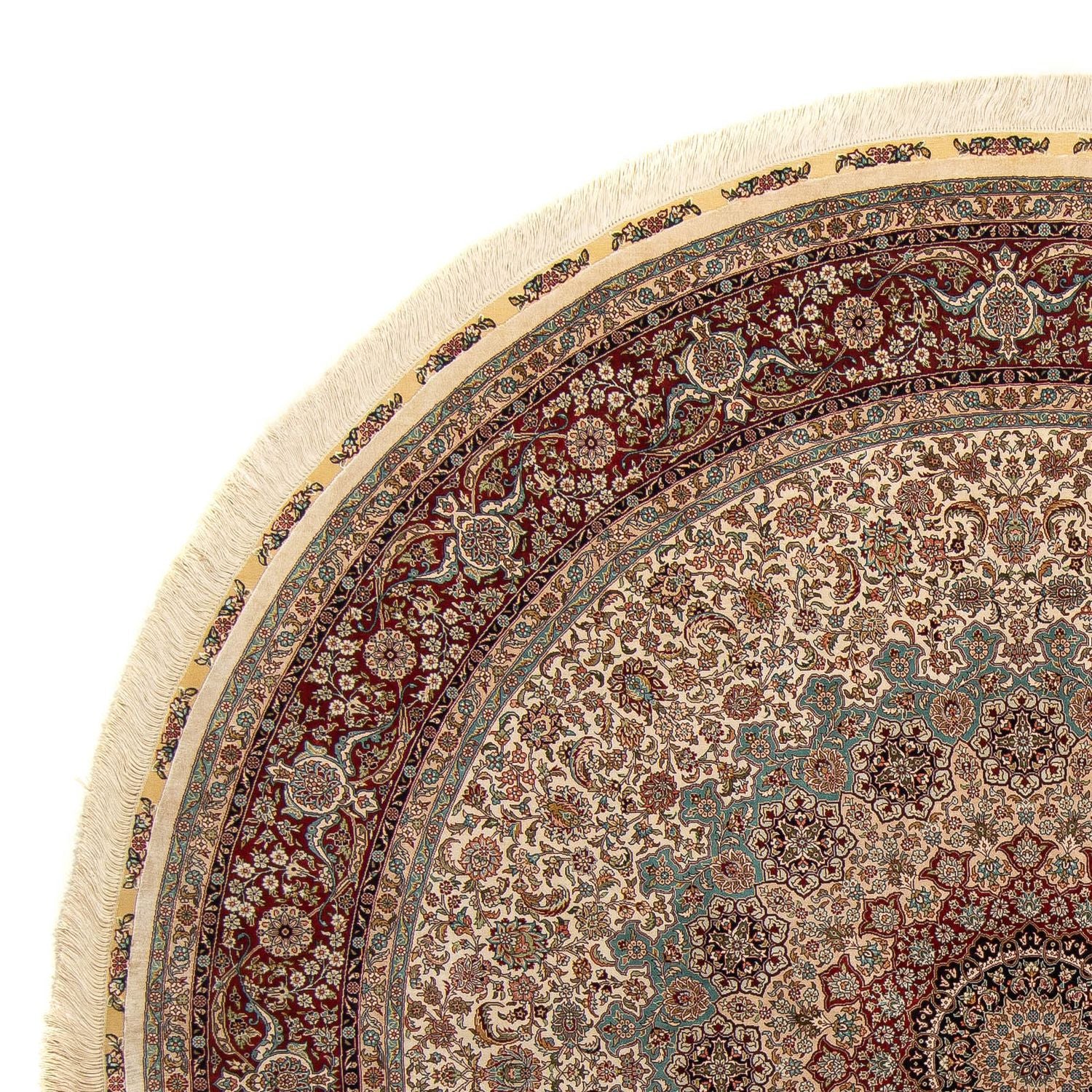 Tapis oriental - Hereke ronde  - 215 x 215 cm - marron clair