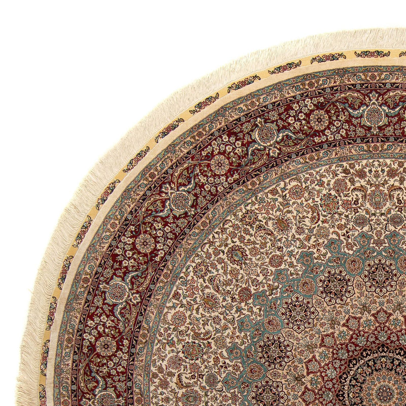 Tapis oriental - Hereke ronde  - 215 x 215 cm - marron clair