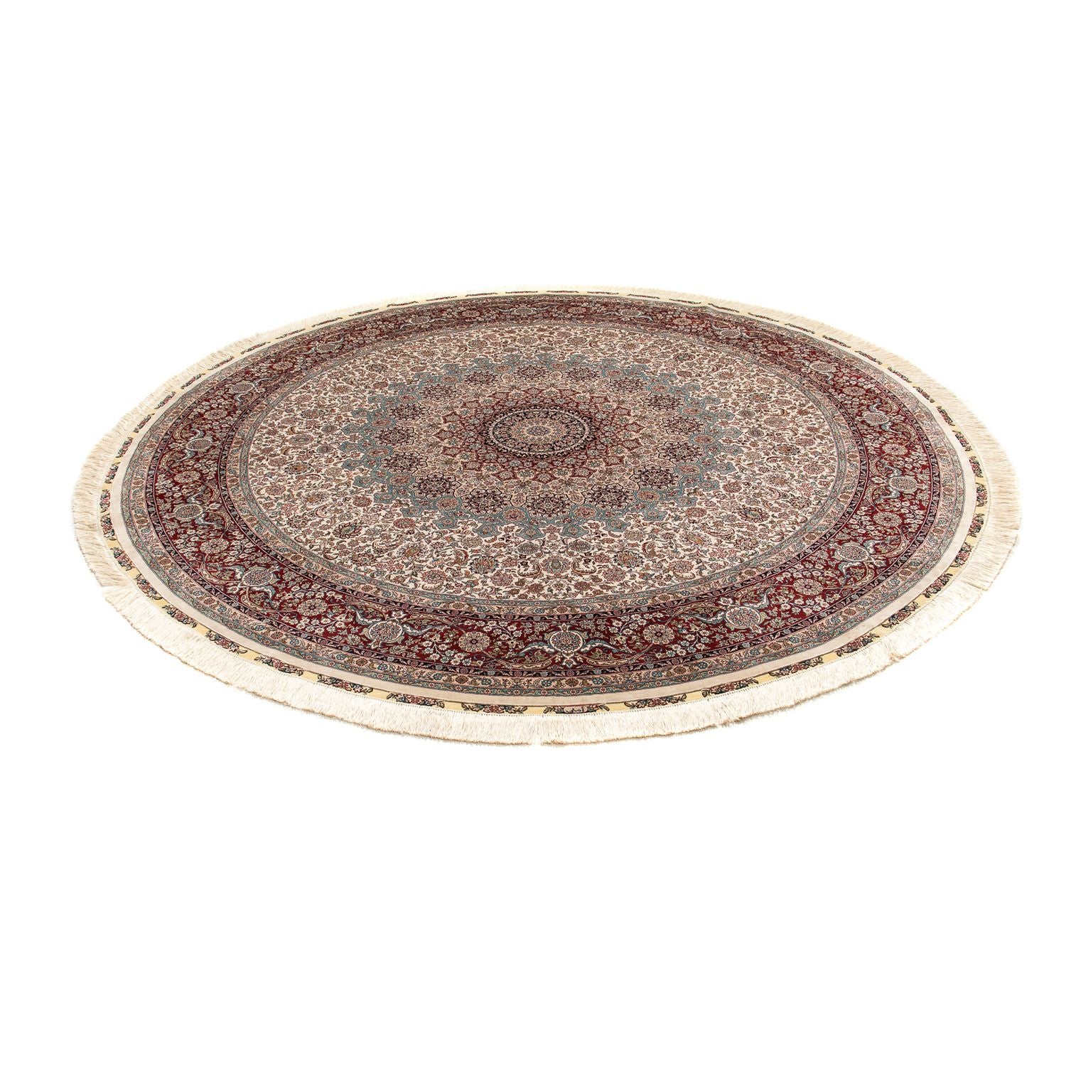 Tapis oriental - Hereke ronde  - 215 x 215 cm - marron clair