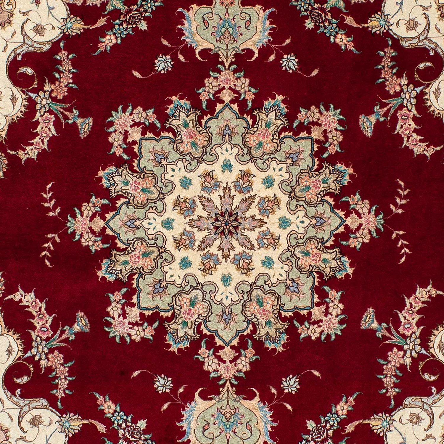 Tapis persan - Tabriz - Royal - 204 x 153 cm - rouge foncé
