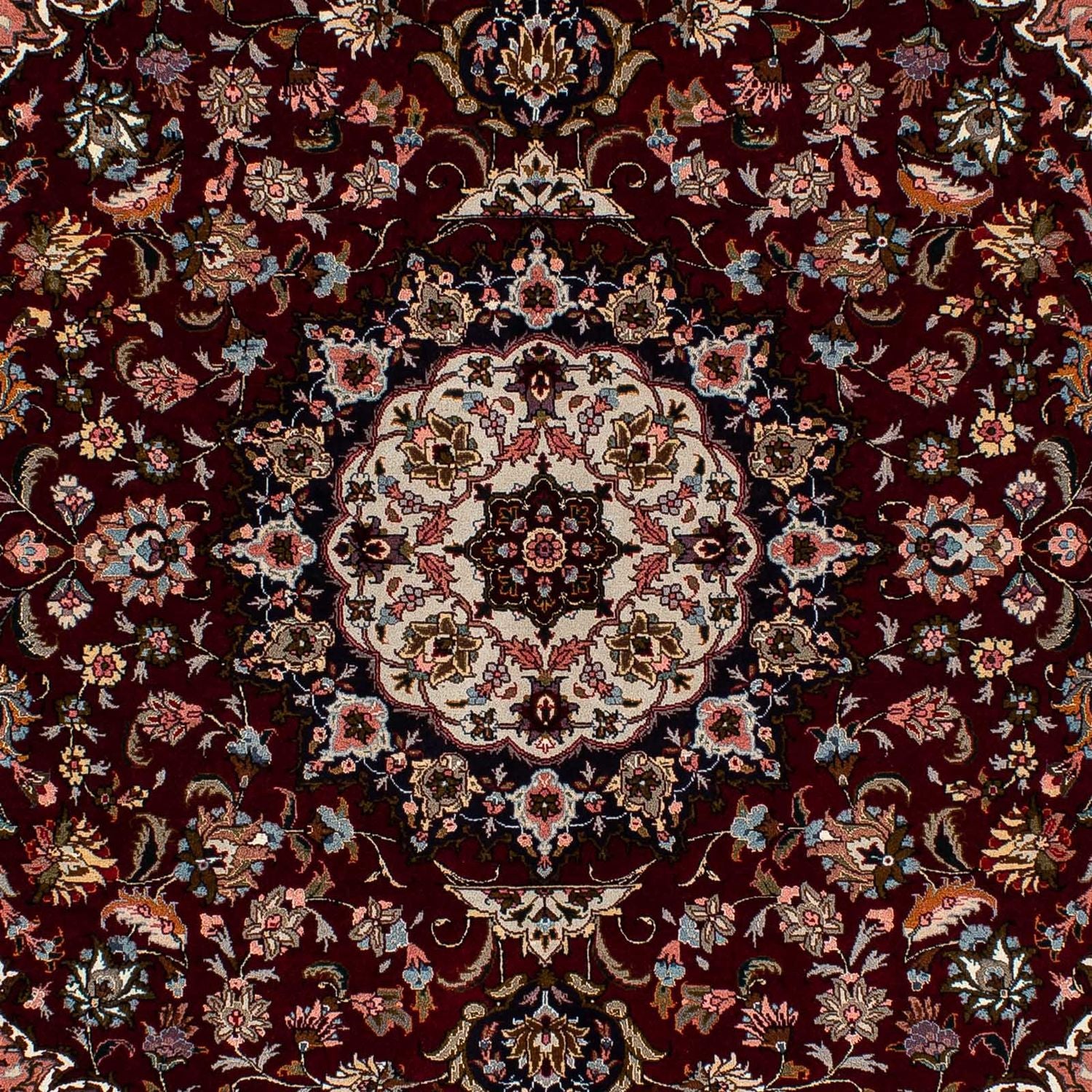 Tapis persan - Tabriz - Royal - 214 x 153 cm - rouge foncé