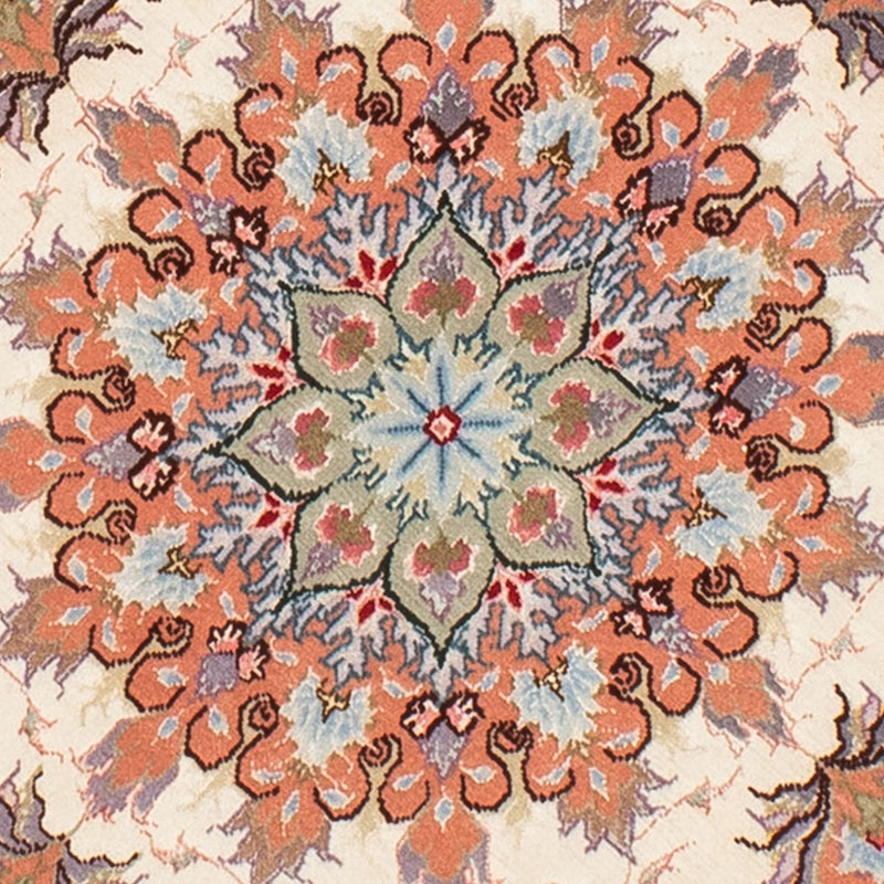 Tapis persan - Tabriz - Royal ronde  - 100 x 100 cm - beige